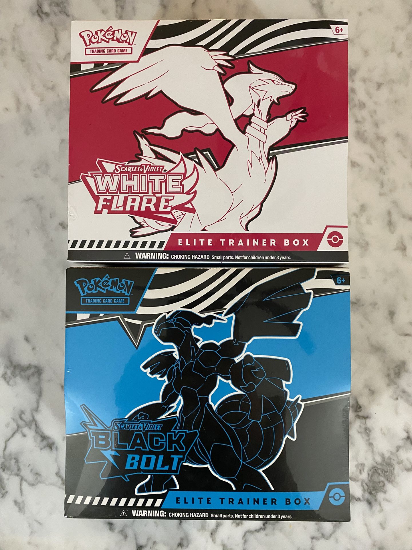 Lot Of 2 Black Bolt & White Flare ETB Elite Trainer Box Sealed