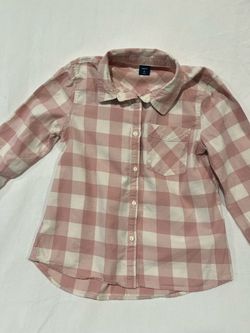 GapKids Girls Pink Plaid Button-Down Shirt