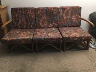 (Free delivery) vintage bamboo frame sofa