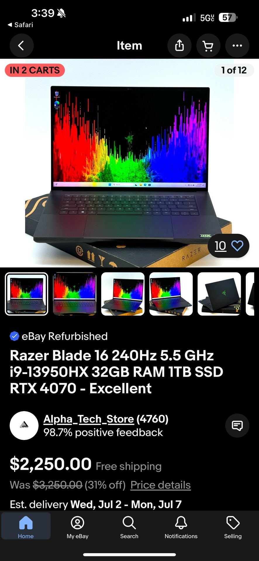 Razer Blade 16” Nvidia RTX 4060