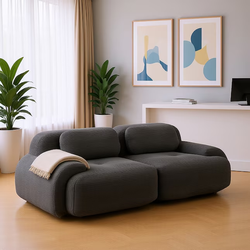 Anchorage 80" Modular Corduroy Cloud Loveseat Sofa with Curved Armrests