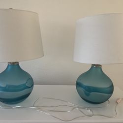 Lamps-glass White And Blue 