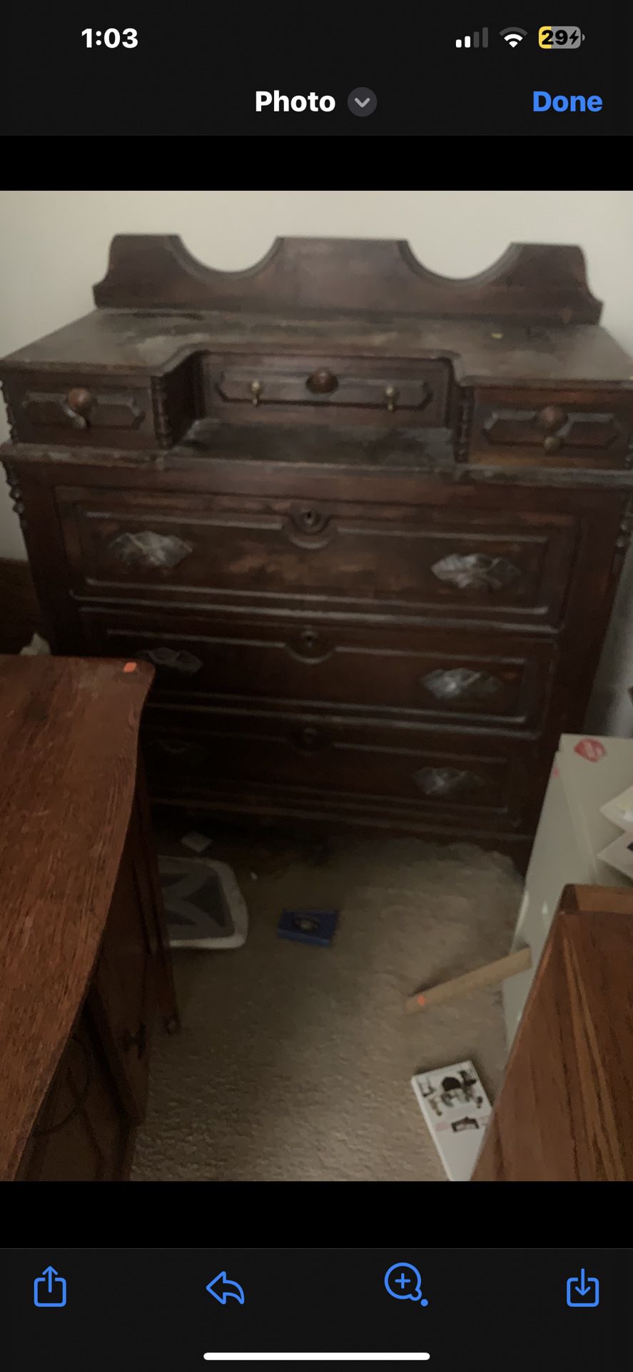 An Antique Cabinet Dresser 