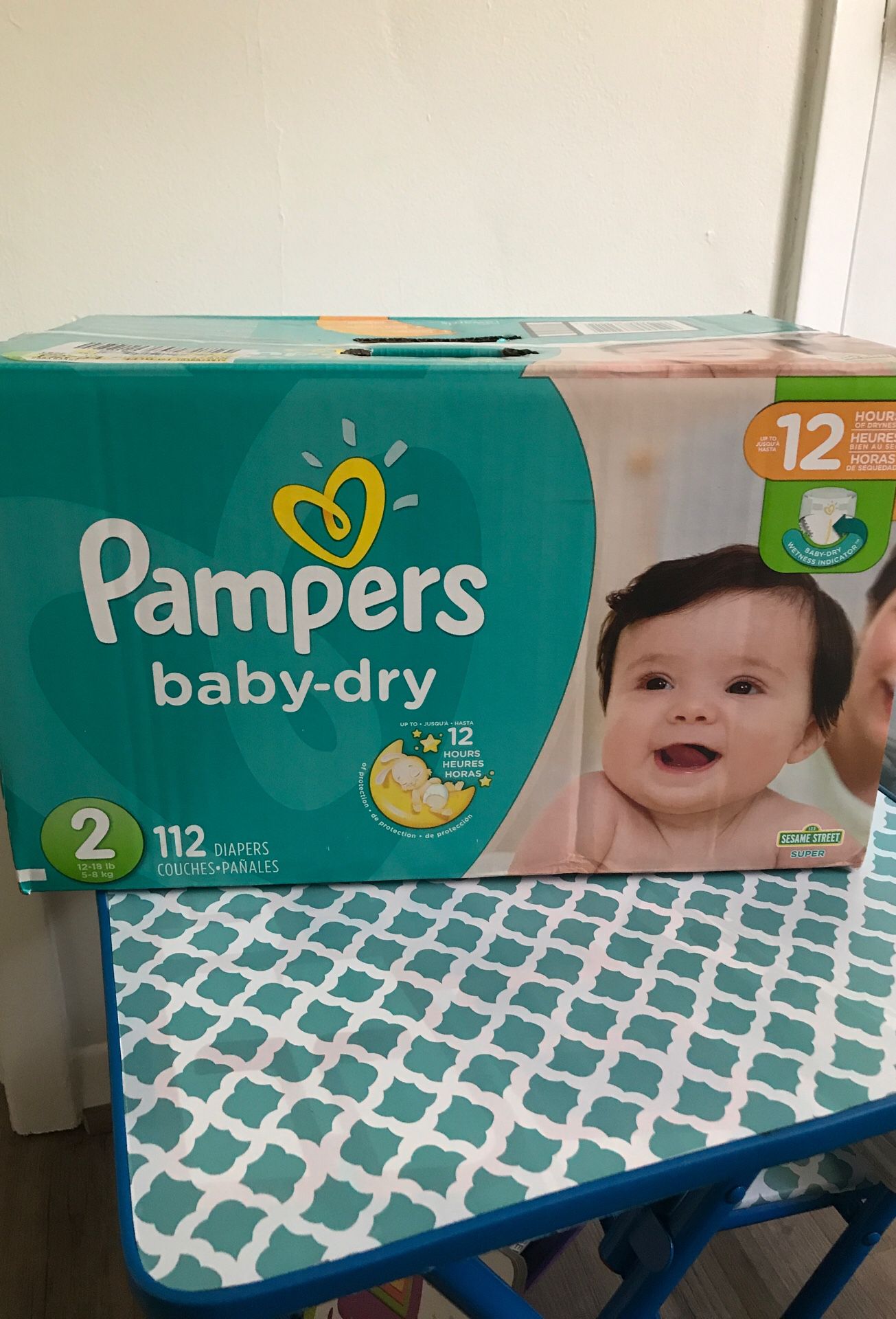 Diapers: Pampers Baby Dry 112 count size 2. New box