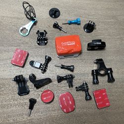 GoPro Accessories Lot - Mounts, Clips, Adhesives, and Case