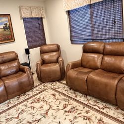 Premium Sofa, Loveseat And Chair Set With Power Recline