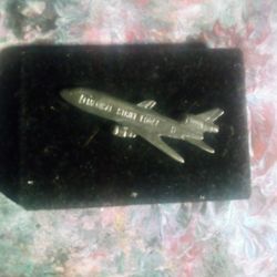 Antique Silver Airplane Pin 