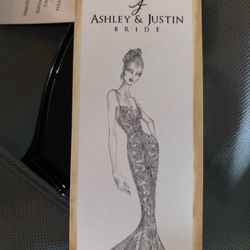 Ashley & Justin Bride Lace Mermaid Gown - Ivory/Black