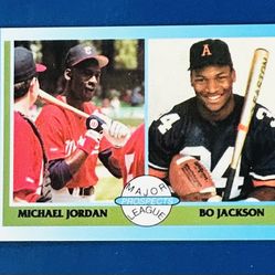 Bo Jackson and Michael Jordan Baseball Card 