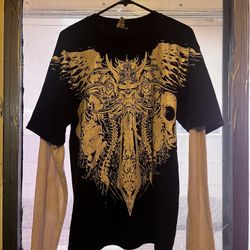 Affliction Haunted Passage Reflective Black T-Shirt Long Sleeve