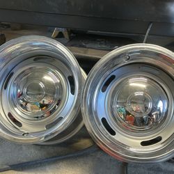14x8 Painted Gm Rally Wheels With Used Rings And Poverty Caps 
