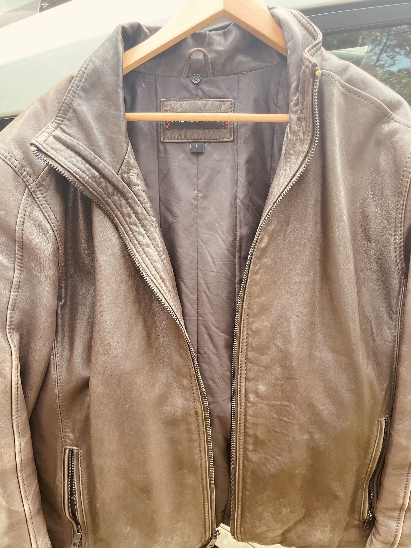 Leather Jacket With Rabbit Fur Lining