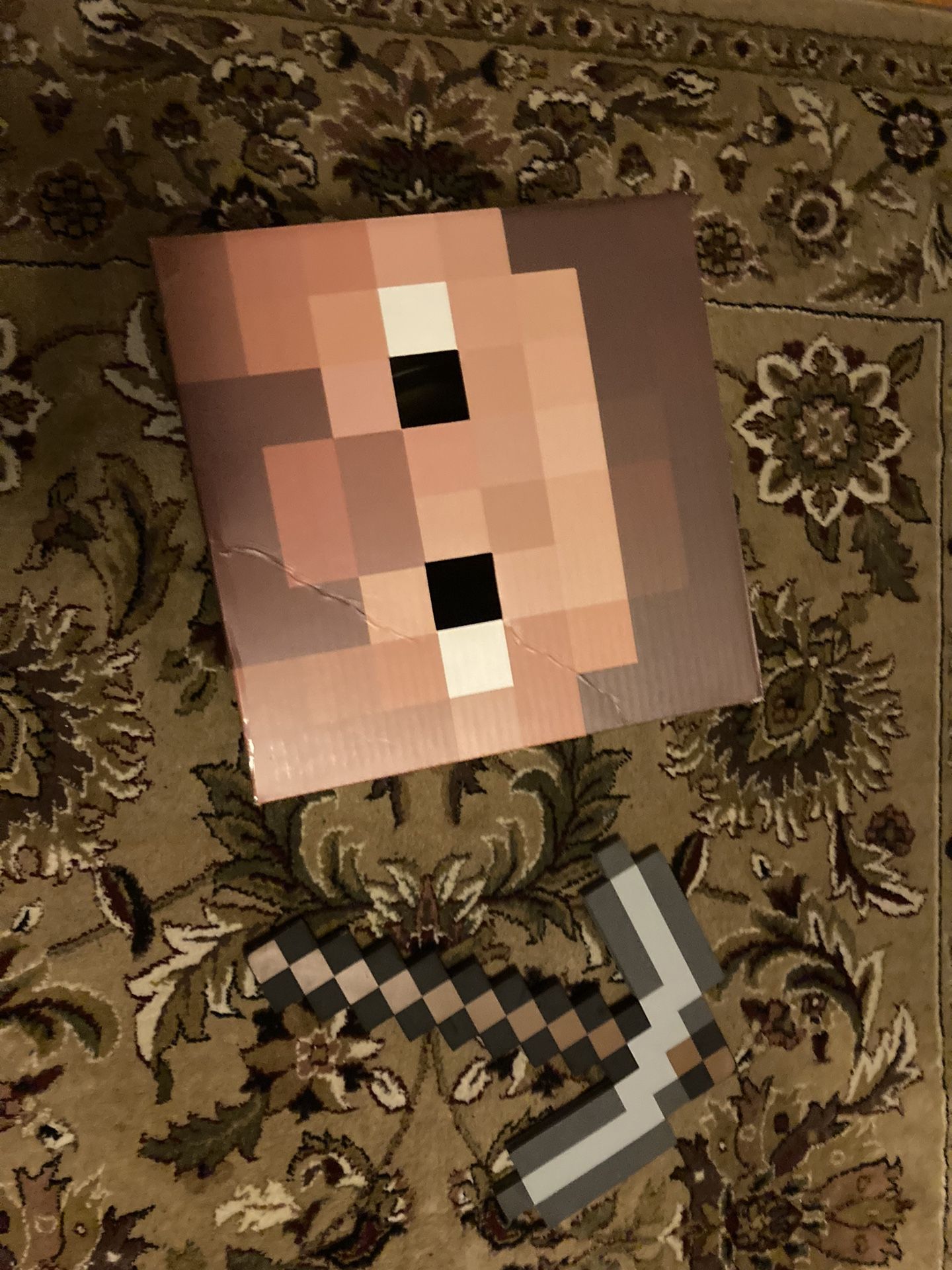 Minecraft Steve Head With Pickaxe