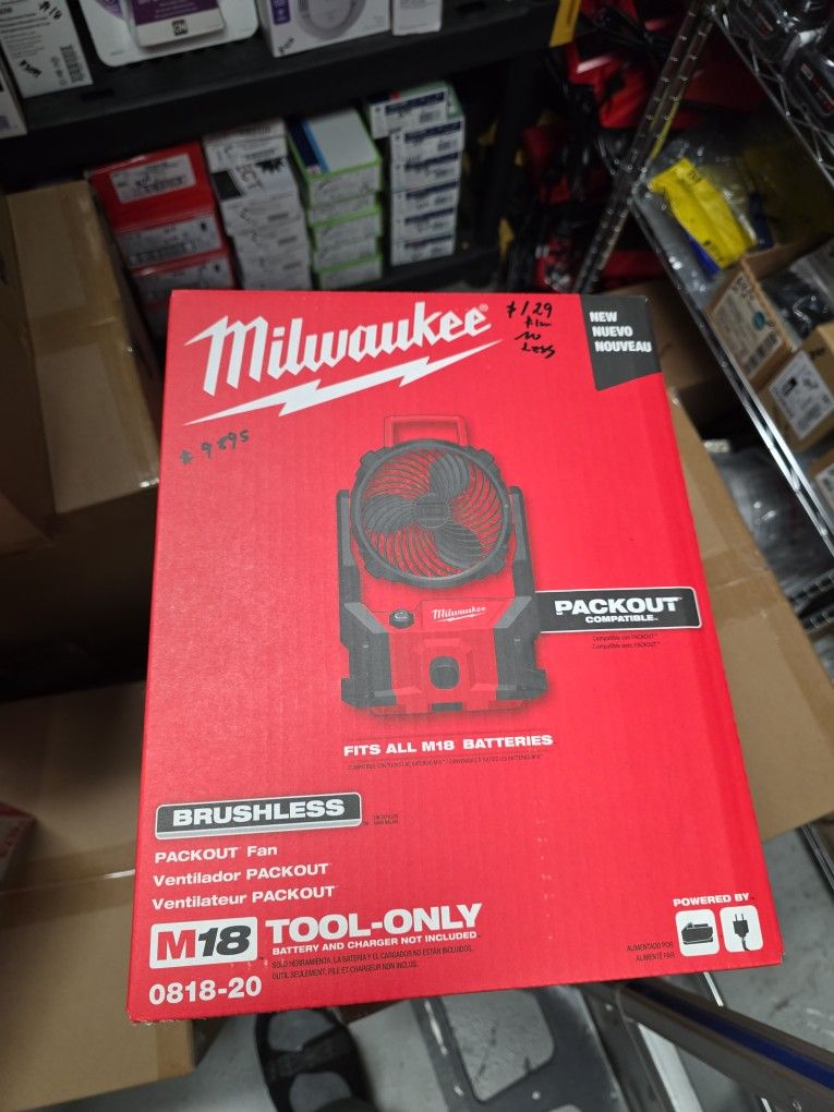 Milwaukee
M18 18-Volt Lithium-Ion Brushless Cordless PACKOUT Jobsite Fan (Tool-Only)