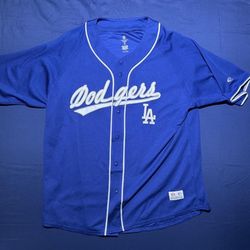 Vintage True Fan MLB La Dodgers Baseball Jersey Blue Size XXL