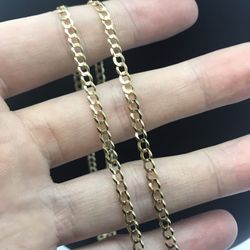Gold Chain Cuban 14K Solid New 