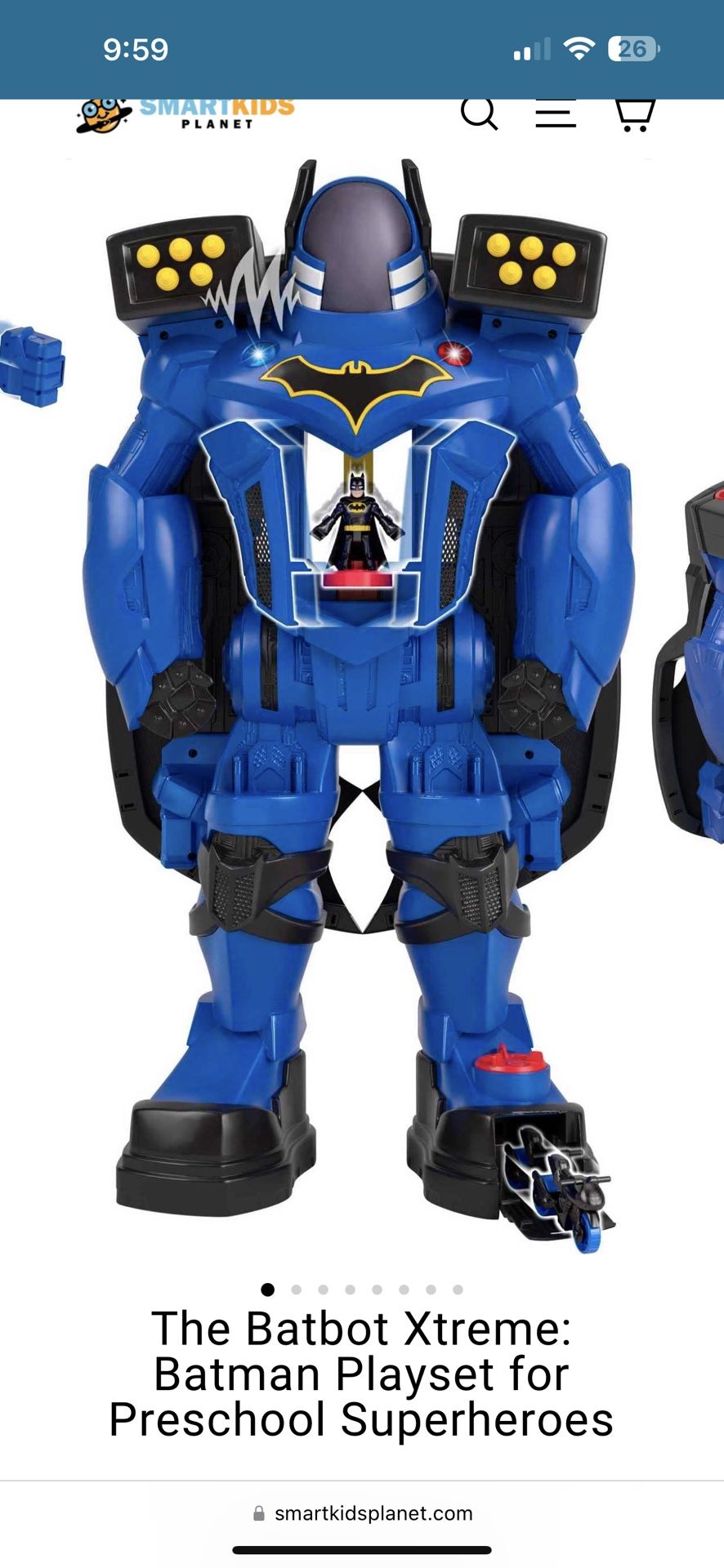 Fisher-Price Imaginext DC Super Friends Batman Toy, Batbot Xtreme Robot Playset, 30 Inches Tall with Figure for Pretend Play Kids Ages 3+ Years​ (Amaz