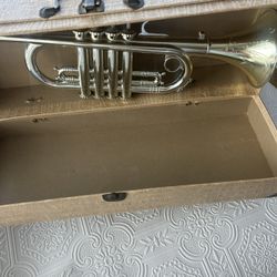 Vintage Toy Trumpet In Case
