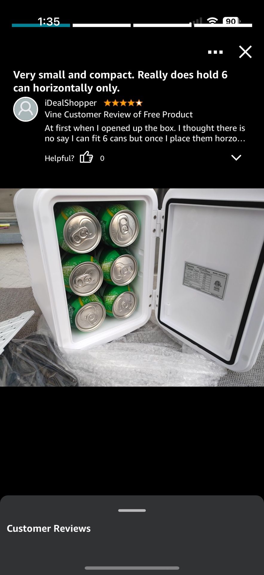 Mini Fridge, 3.7 Liter/6 Can Portable Cooler and Warmer Personal Refrigerator for Skin Care, Cosmetics, Beverage, Food,Great for Bedroom, Office, Car