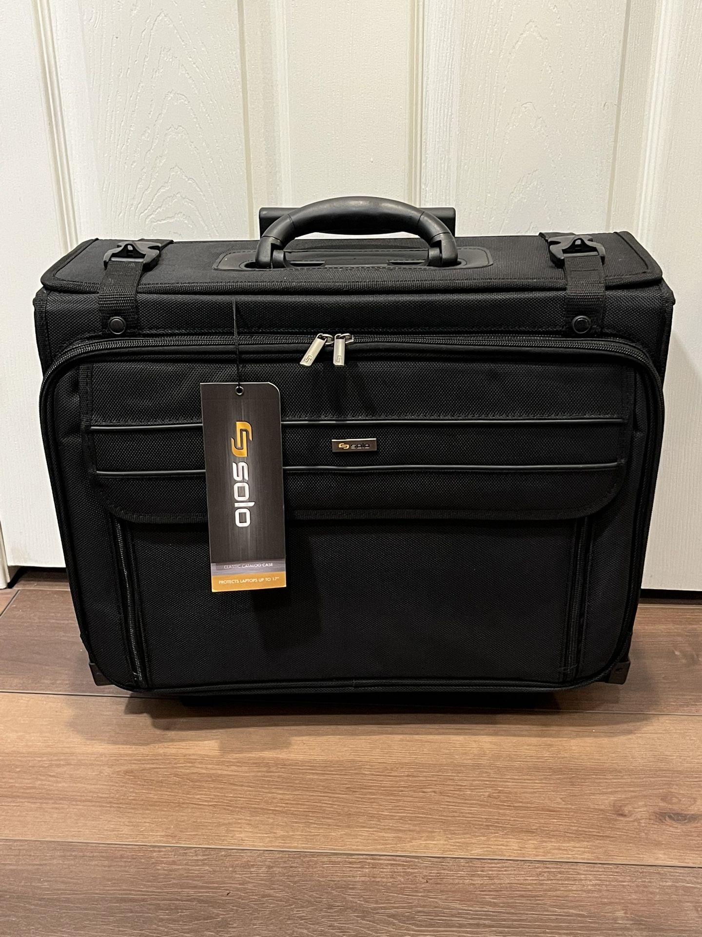 Solo Morgan Rolling Laptop Catalogue Briefcase (Black)