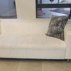 White Faux Leather Sofa