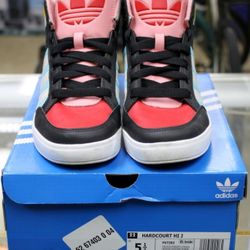 ADIDAS HARDCOURT HI J GIRLS SNEAKERS - SIZE 5.5