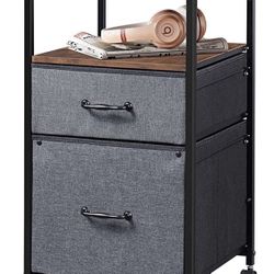 🛑 Mobile File Cabinet, Rolling Printer Stand with Open Storage Shelf, Fabric Vertical Filing Cabinet fits A4 or Letter Size for Home Office, etc🛑