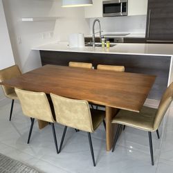 West Elm solid wood Anton dining table. Seats 6 people