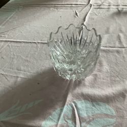 Clear Cut Crystal small Glass Bowl set of two never used