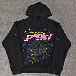 Sp5der P*nk Hoodie [BLACK SIZE M]