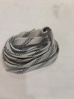Balenciaga White Flat Shoelaces with Black Pattern