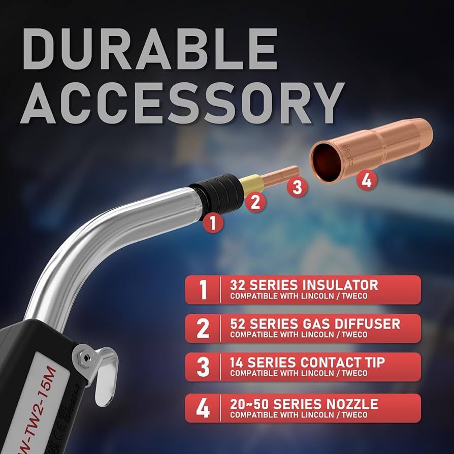 YESWELDER 15ft 250Amp MIG Welding Gun Torch Stinger Replacement