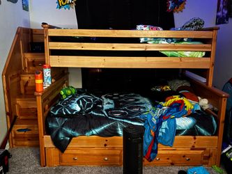 Twin over full wooden bunk bed