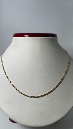 18k gold curb chain 14”necklace