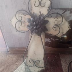 Hang On The Wall Wooden And Metal Cross