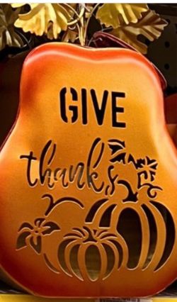 Give Thanks Pumpkin Fall Decoration