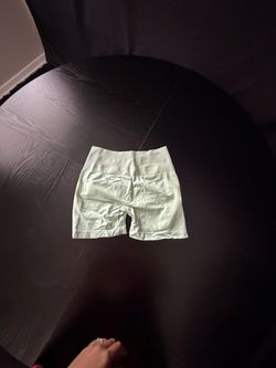 Mint Green High-Waist Biker Shorts