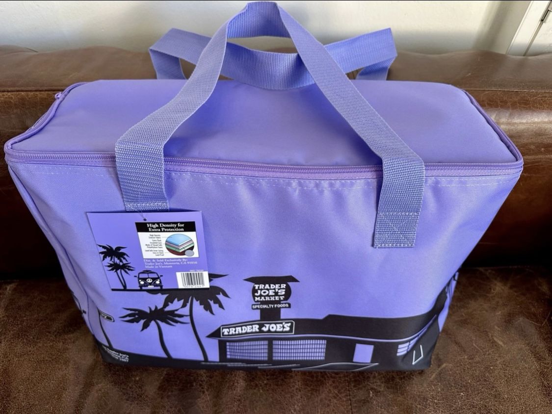 TRADER JOE’S LARGE INSULATED COOLER BAG - LAVENDER-