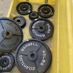 Olympic Weight Plates $1.  a lbs. Bars range from 60 to 150
