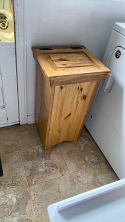 Wooden plant stand with storage
