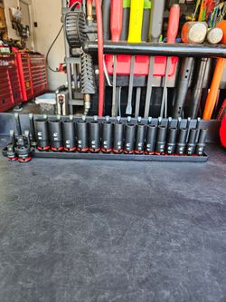EZ-RAC metric 1/2 drive deep impact socket set
