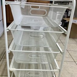 White Metal Storage Rack