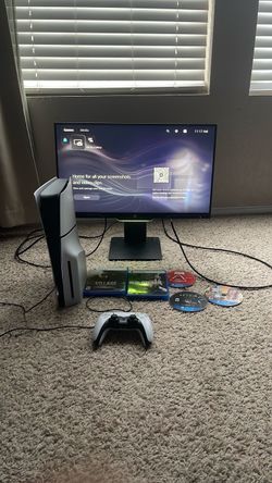 PS5 Slim With 5 Games and Monitor