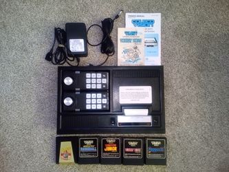Colecovision Console Set With 5 Games Tested and Working See Pics READ BELOW