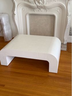 CB2 Crescent 46" Square Ivory Resin Coffee Table
