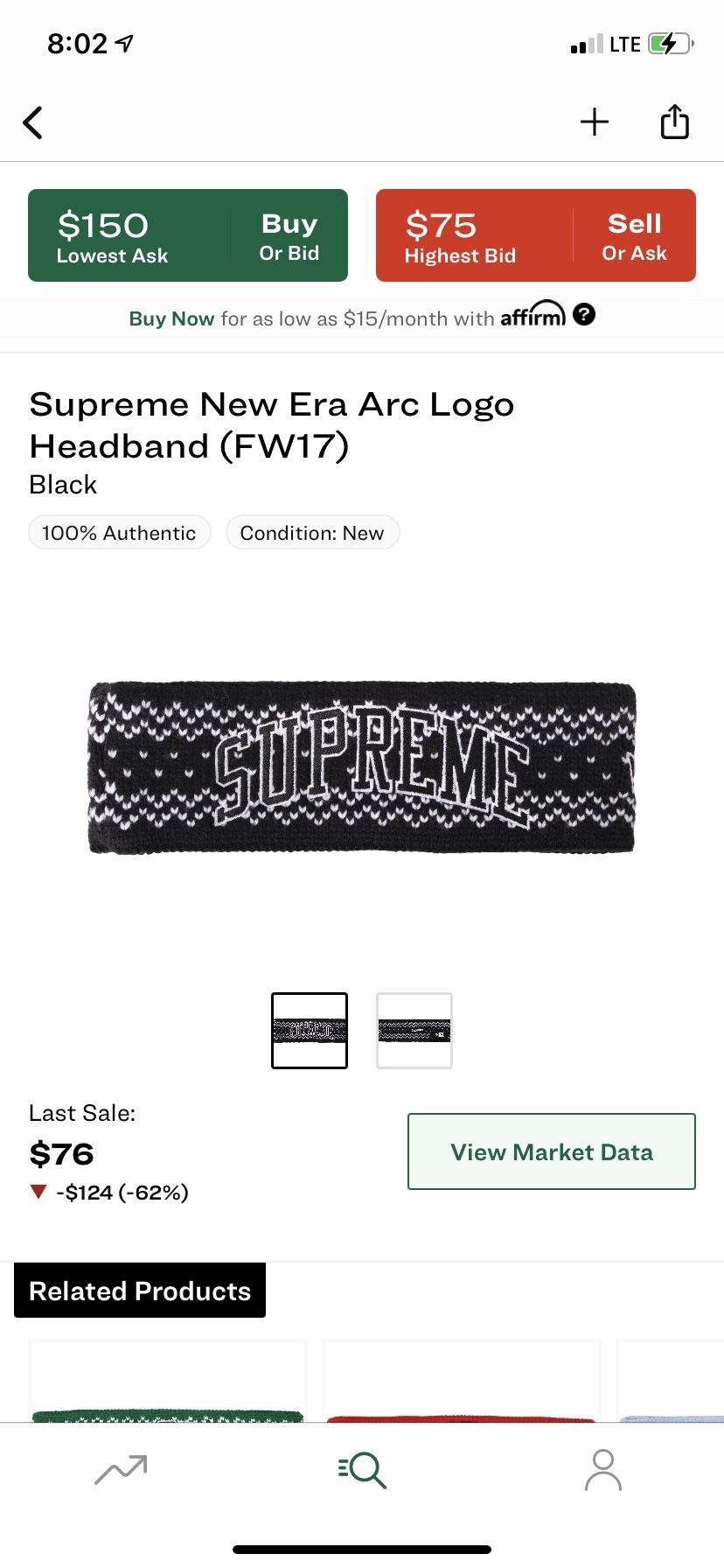 Supreme Headband Used