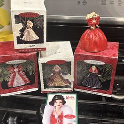 5 Barbie Collector Ornaments