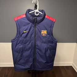 Nike FC Barcelona Padded Blue Vest Jacket Men’s Medium Rare