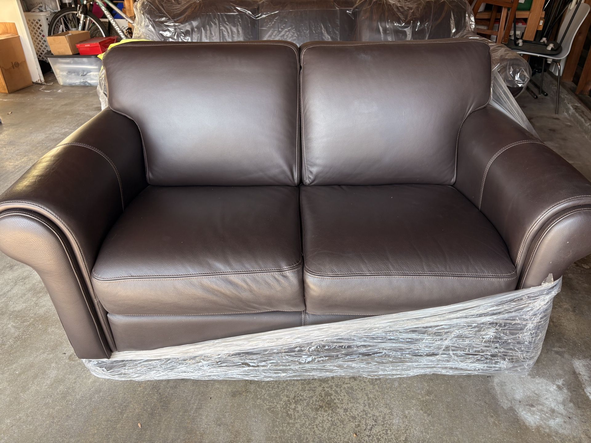 6 Foot Loveseat Couch-Beautiful Brown Leather