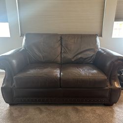 Italian Leather Loveseat